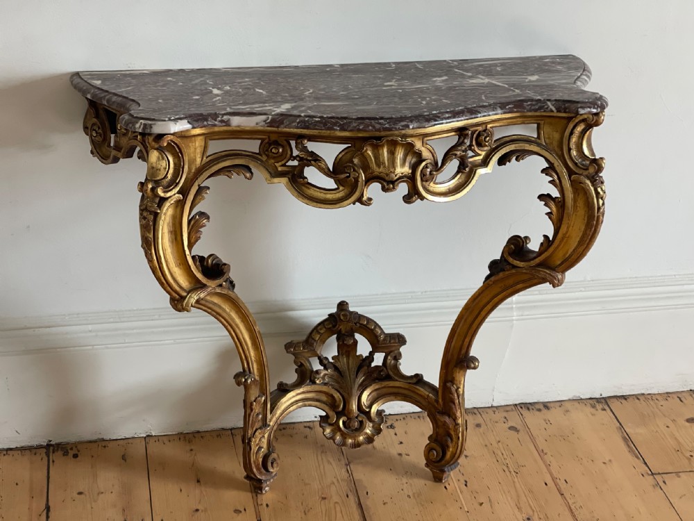 Antique French gilt and marble console  View VIII