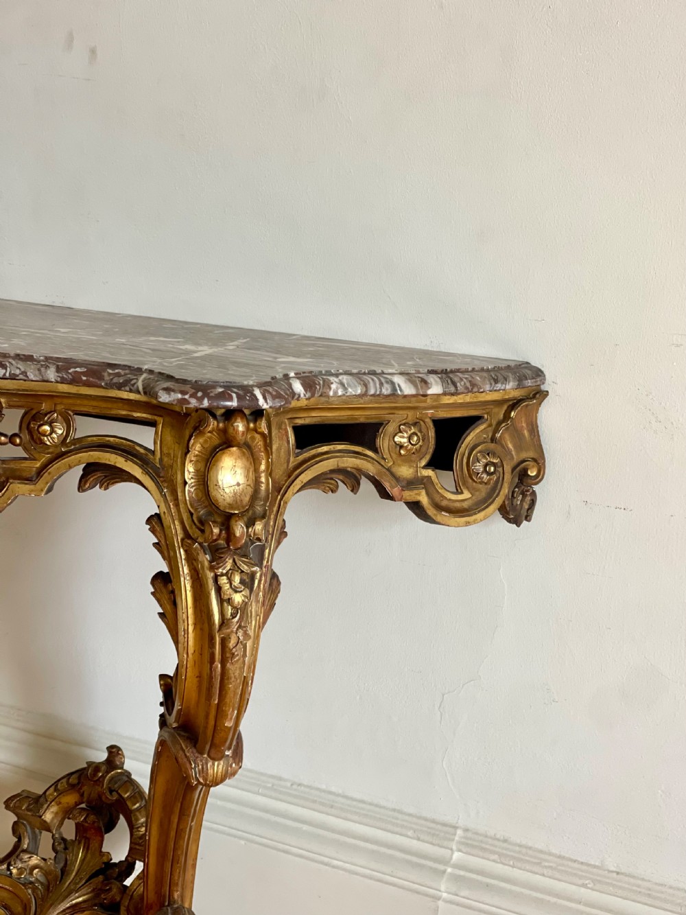 Antique French gilt and marble console  View XIII