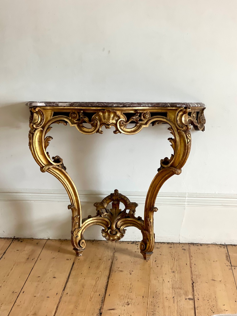 Antique French gilt and marble console  View XIV