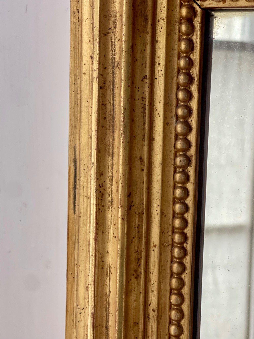 Large antique French gilt mirror  View III