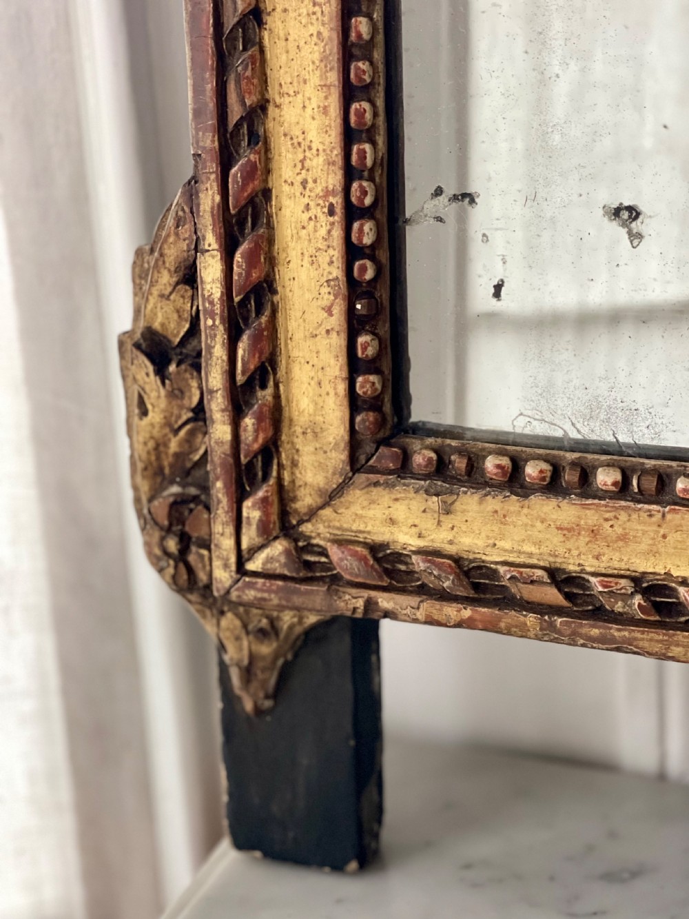 18th century French gilt wood marriage mirror View VI