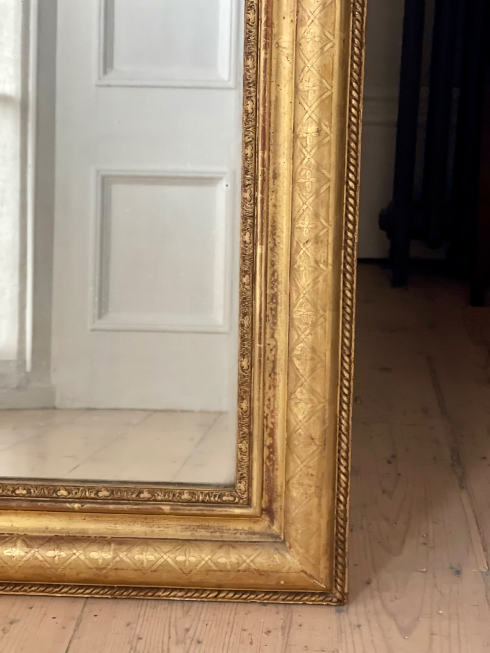 Antique French gilt Louis Philippe mirror c1850 View II