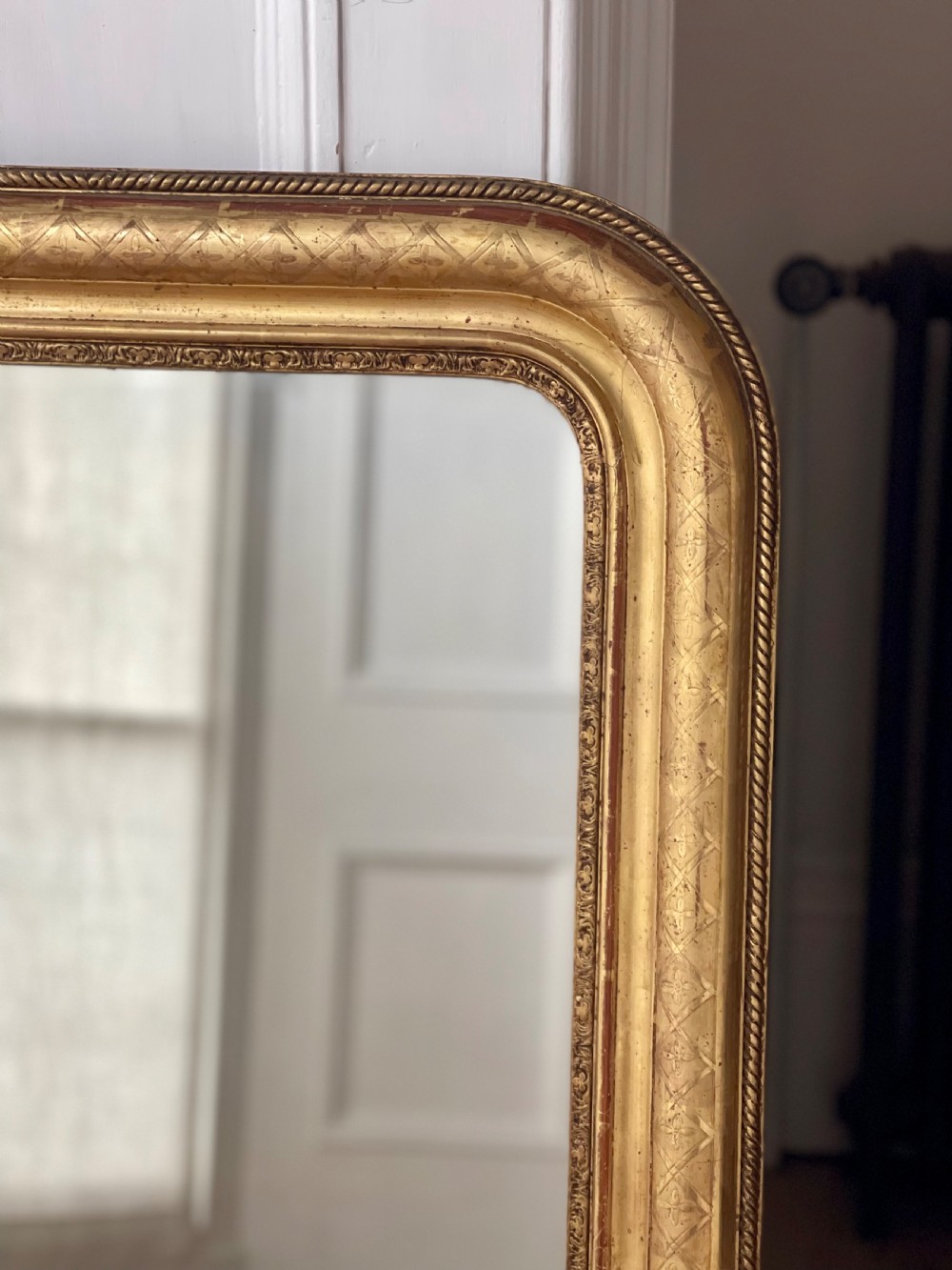 Antique French gilt Louis Philippe mirror c1850 View III