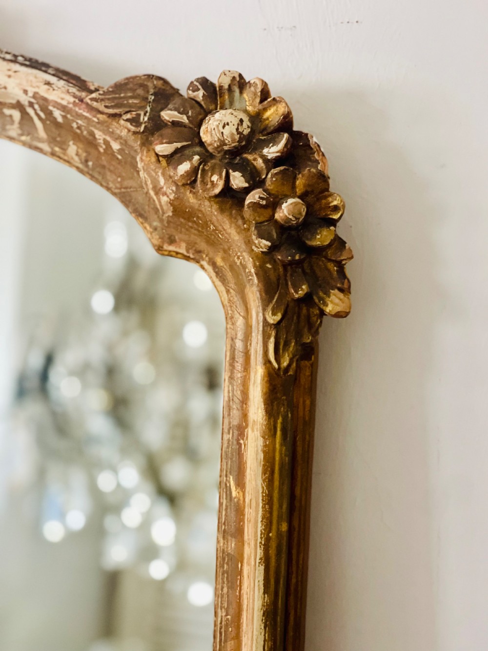 Antique French distressed mirror View IV
