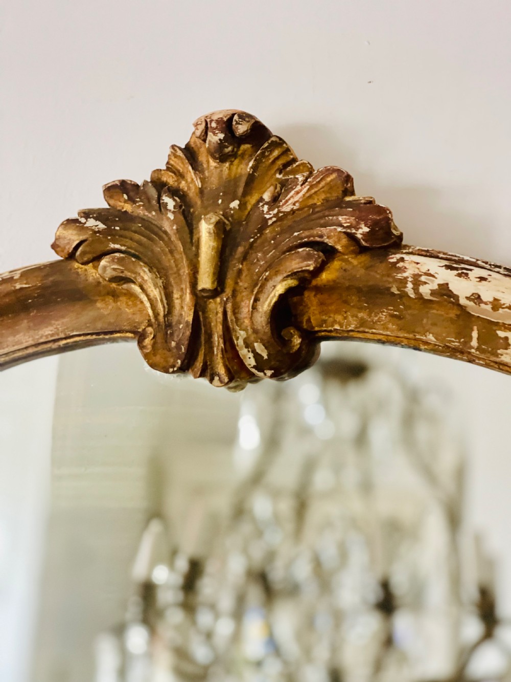 Antique French distressed mirror View VI