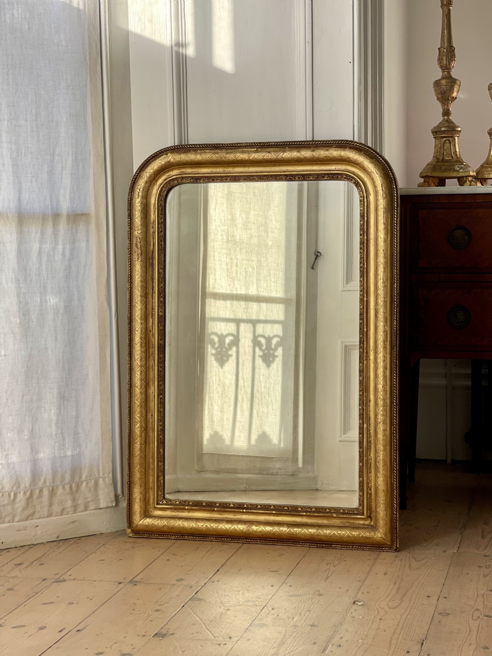 Antique French gilt Louis Philippe mirror c1850