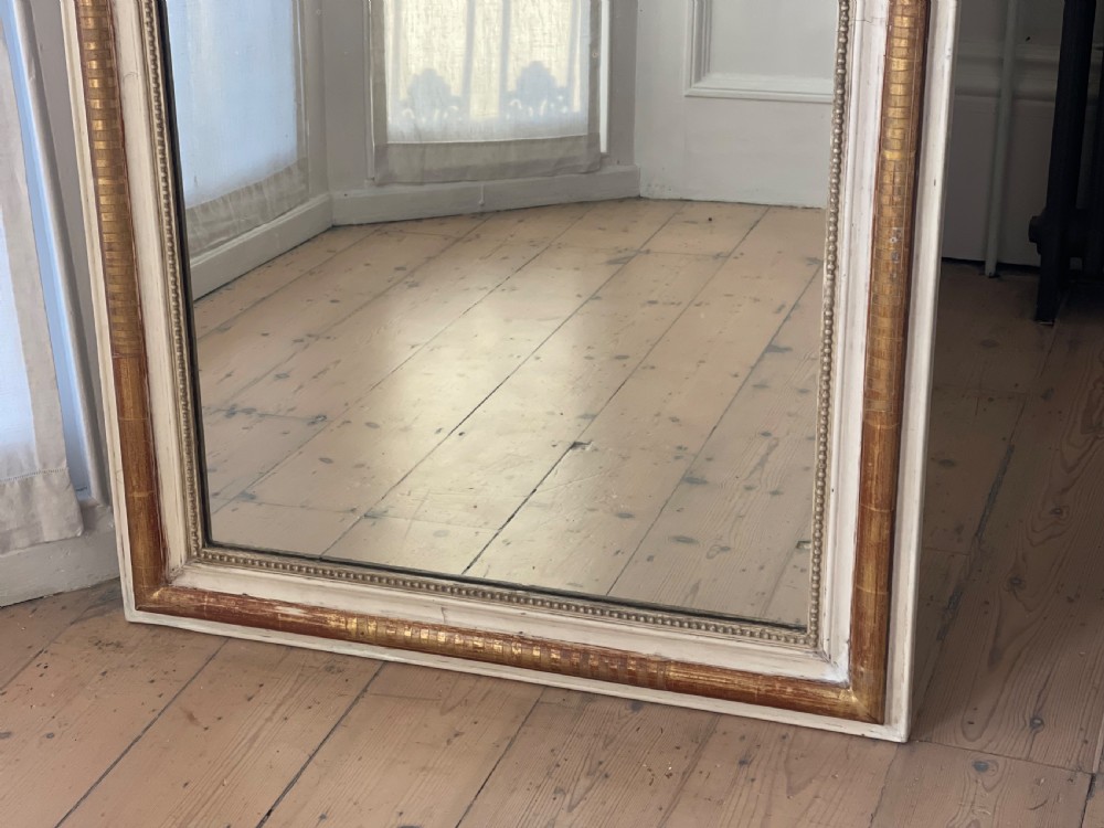 Antique French gilt and bare gesso Louis Philippe mirror View VII