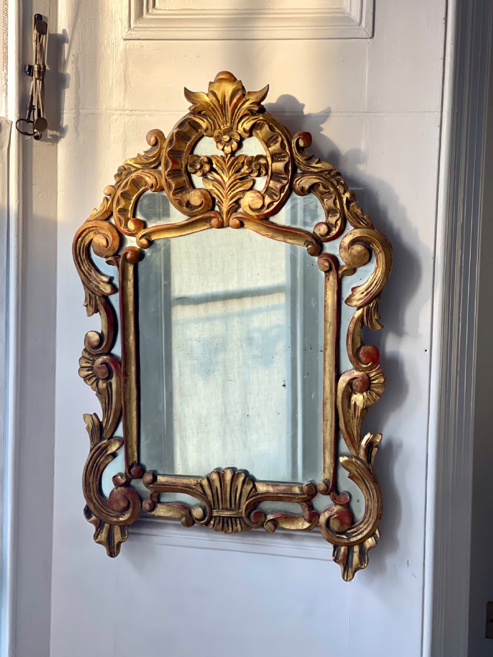 18th century French giltwood marriage mirror