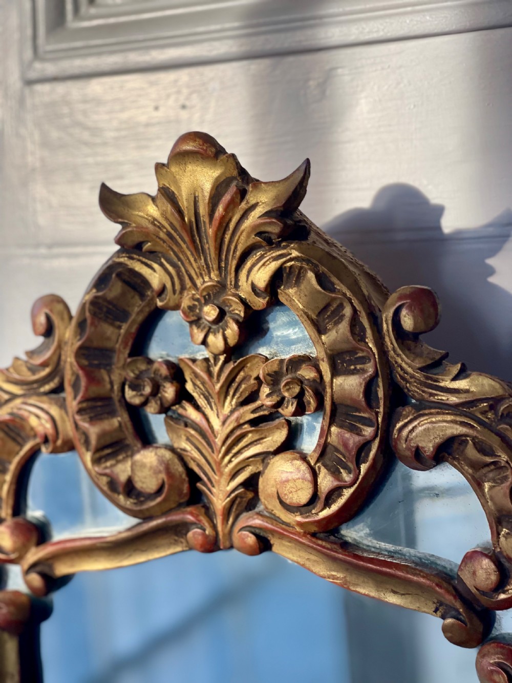 18th century French giltwood marriage mirror View III