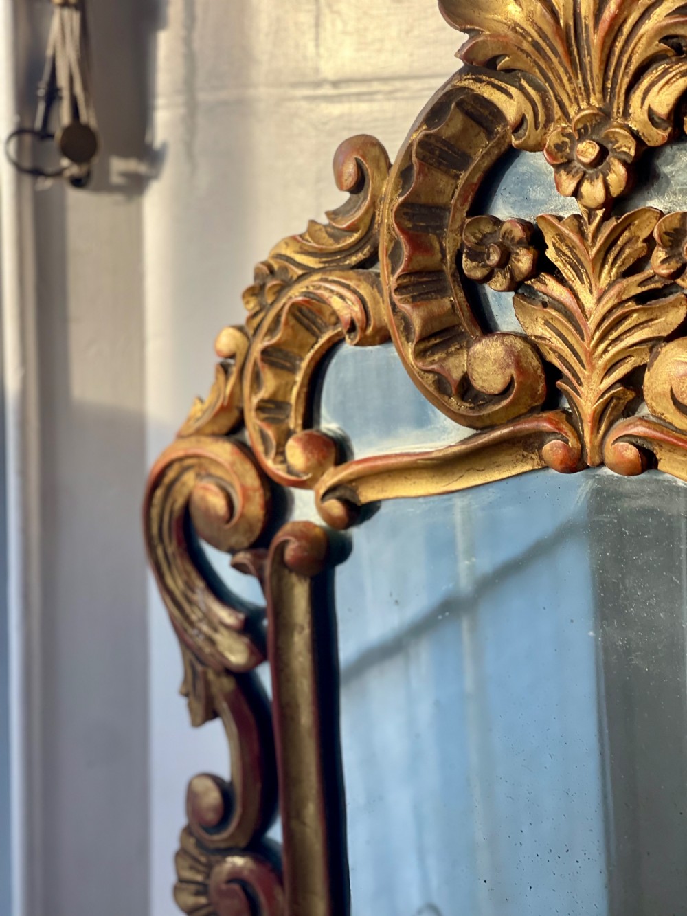 18th century French giltwood marriage mirror View V