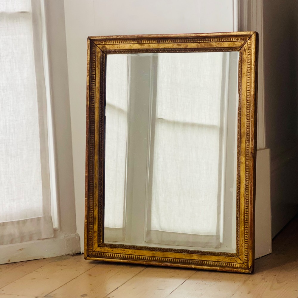 Antique French gilt mirror - mercury glass View II