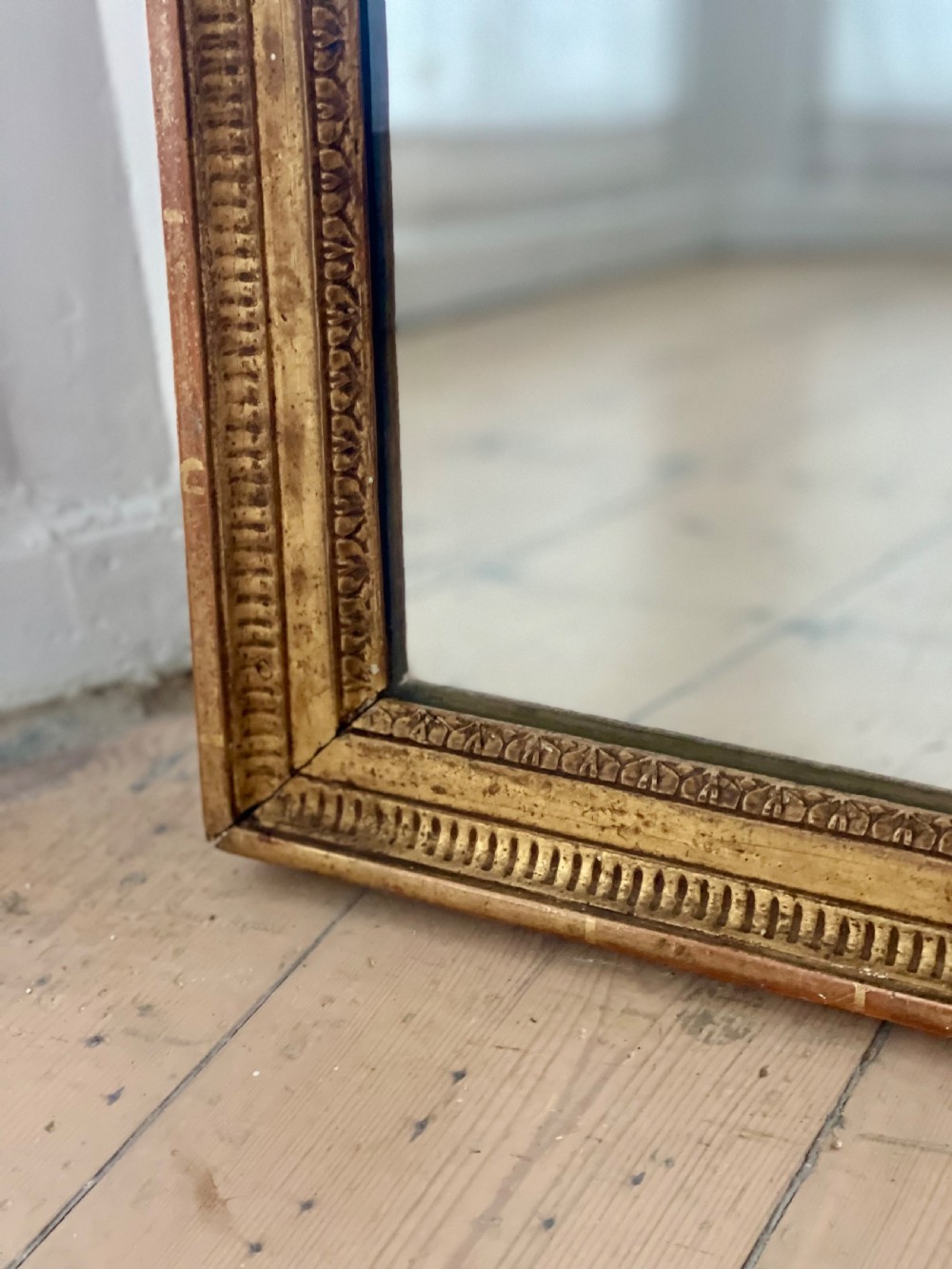 Antique French gilt mirror - mercury glass View III
