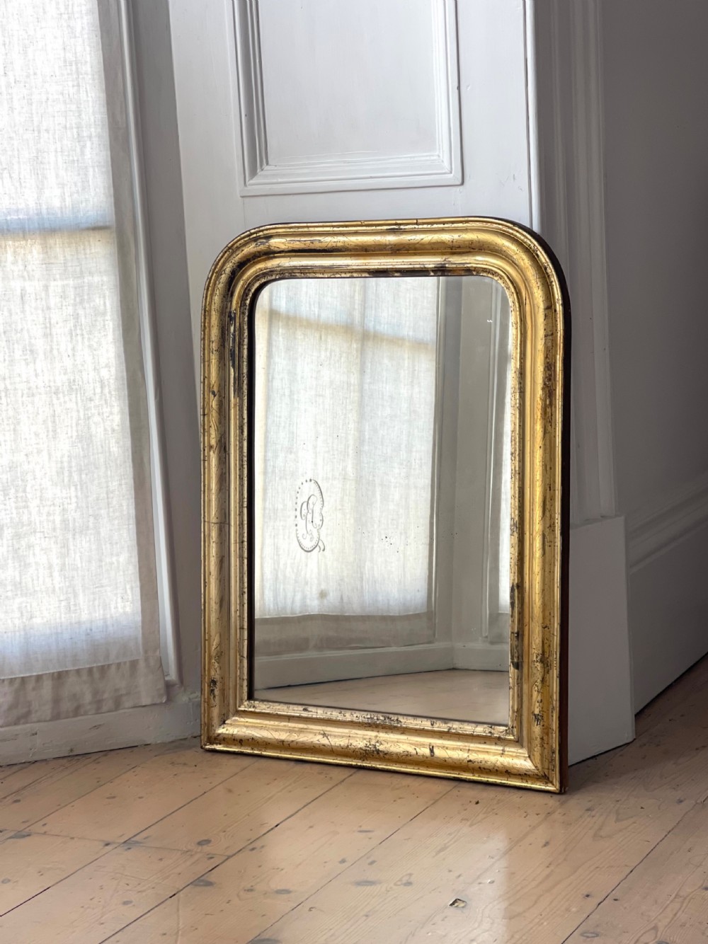 Antique French gilt Louis Philippe mirror  View III