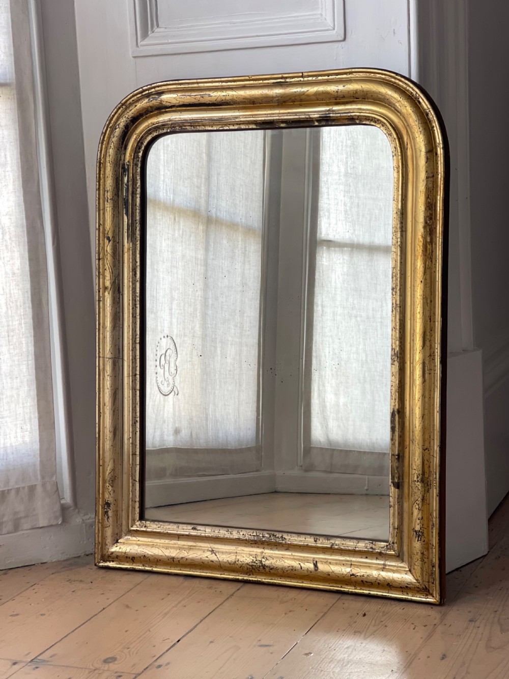 Antique French gilt Louis Philippe mirror  View IV