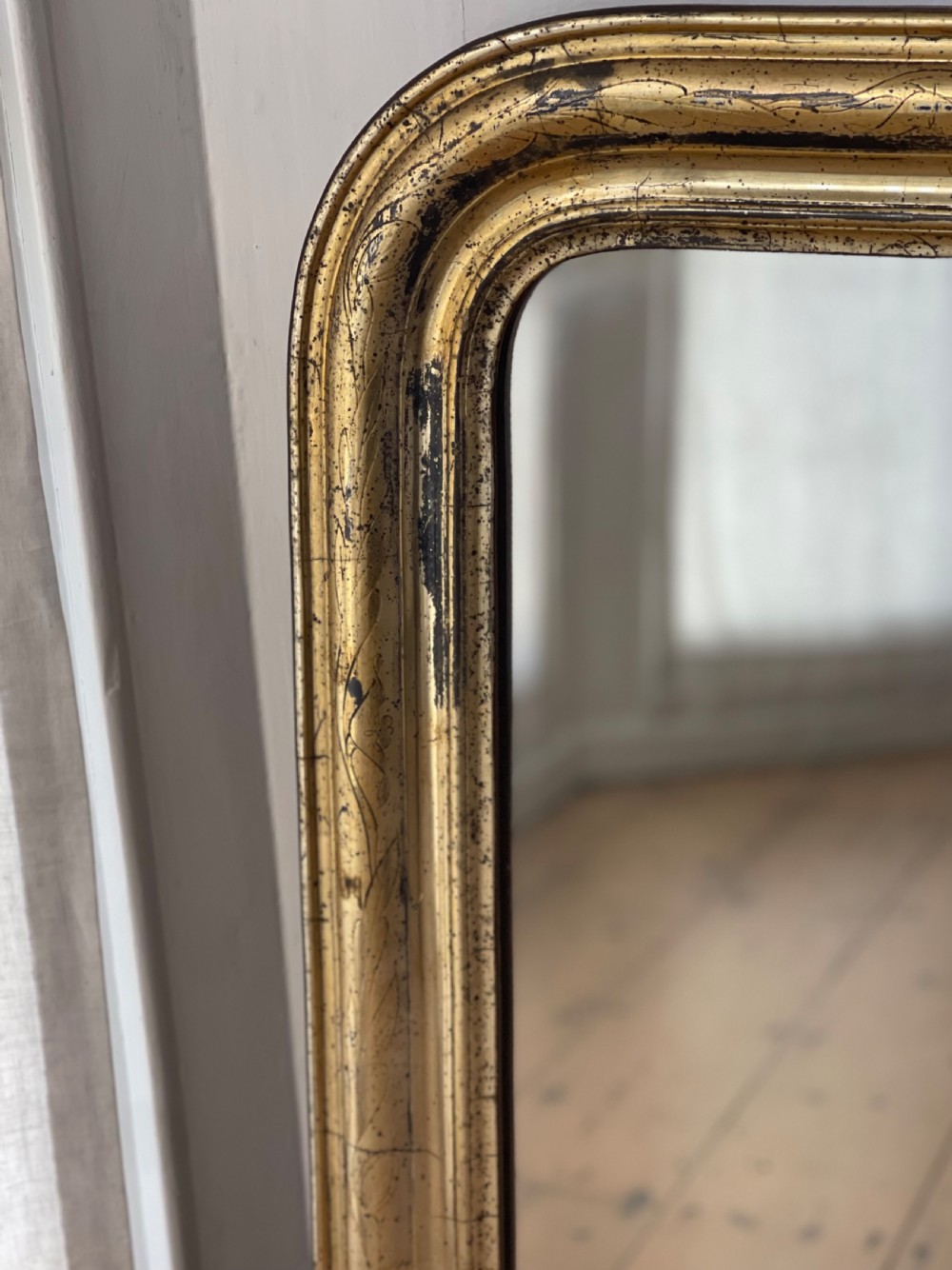 Antique French gilt Louis Philippe mirror  View V