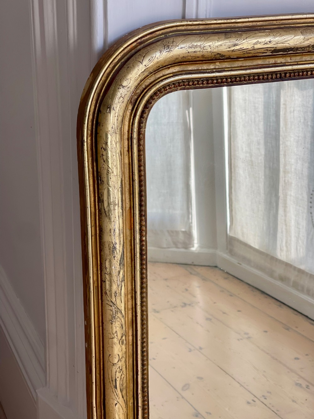 Antique French gilt mirror  View IX
