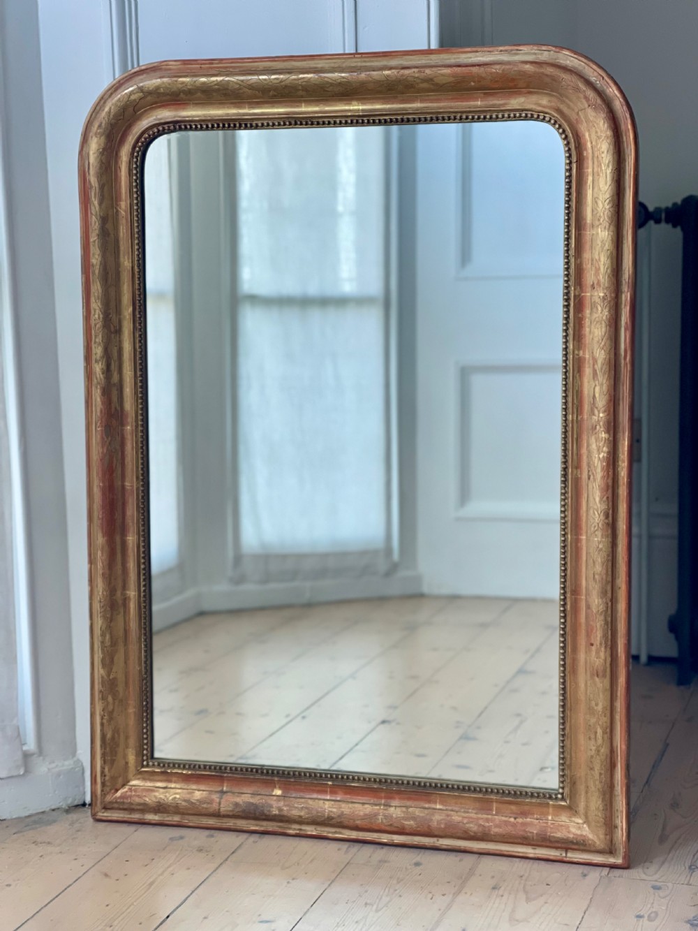 Antique French gilt Louis Philippe mirror.