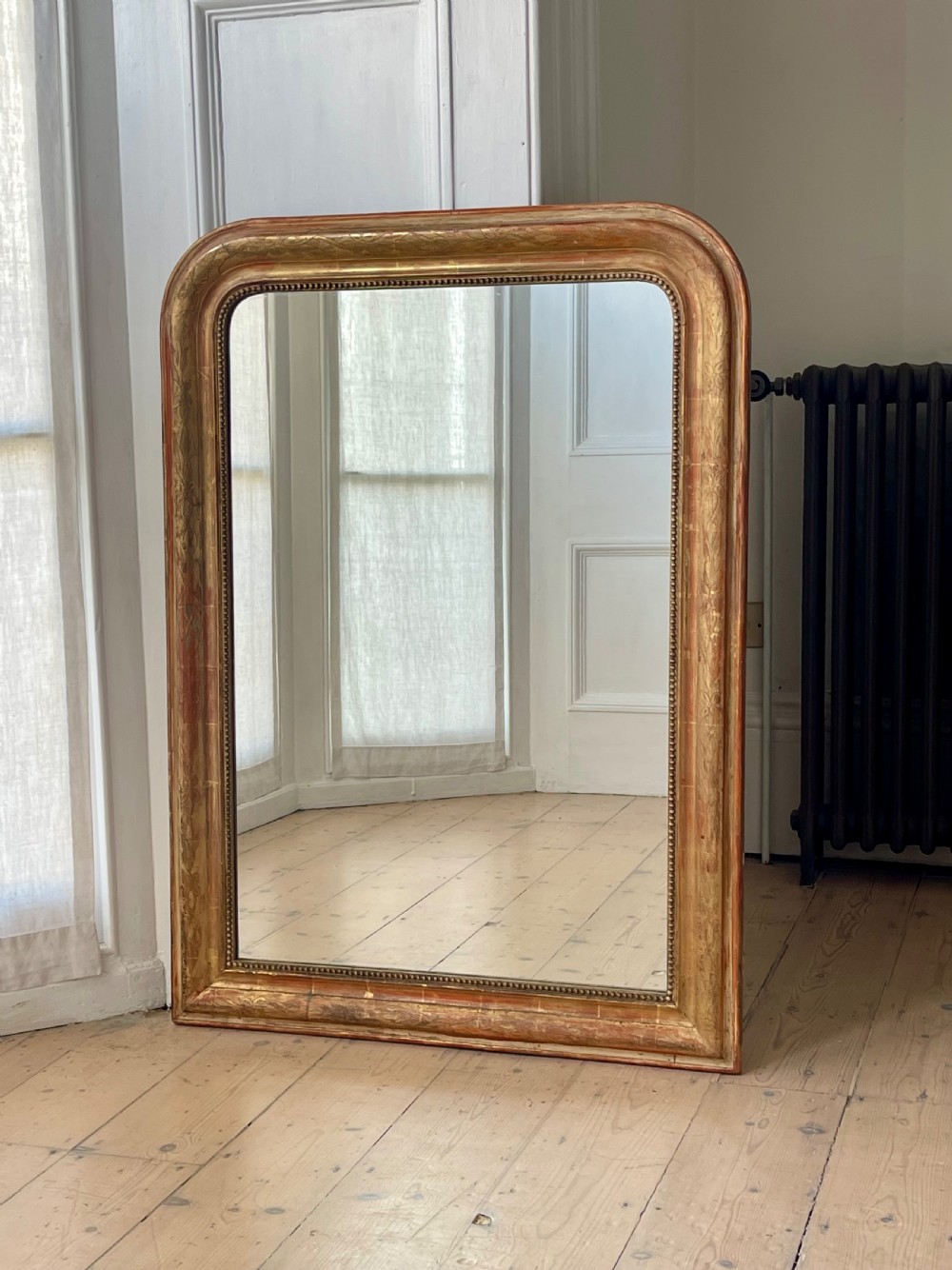 Antique French gilt Louis Philippe mirror. View II