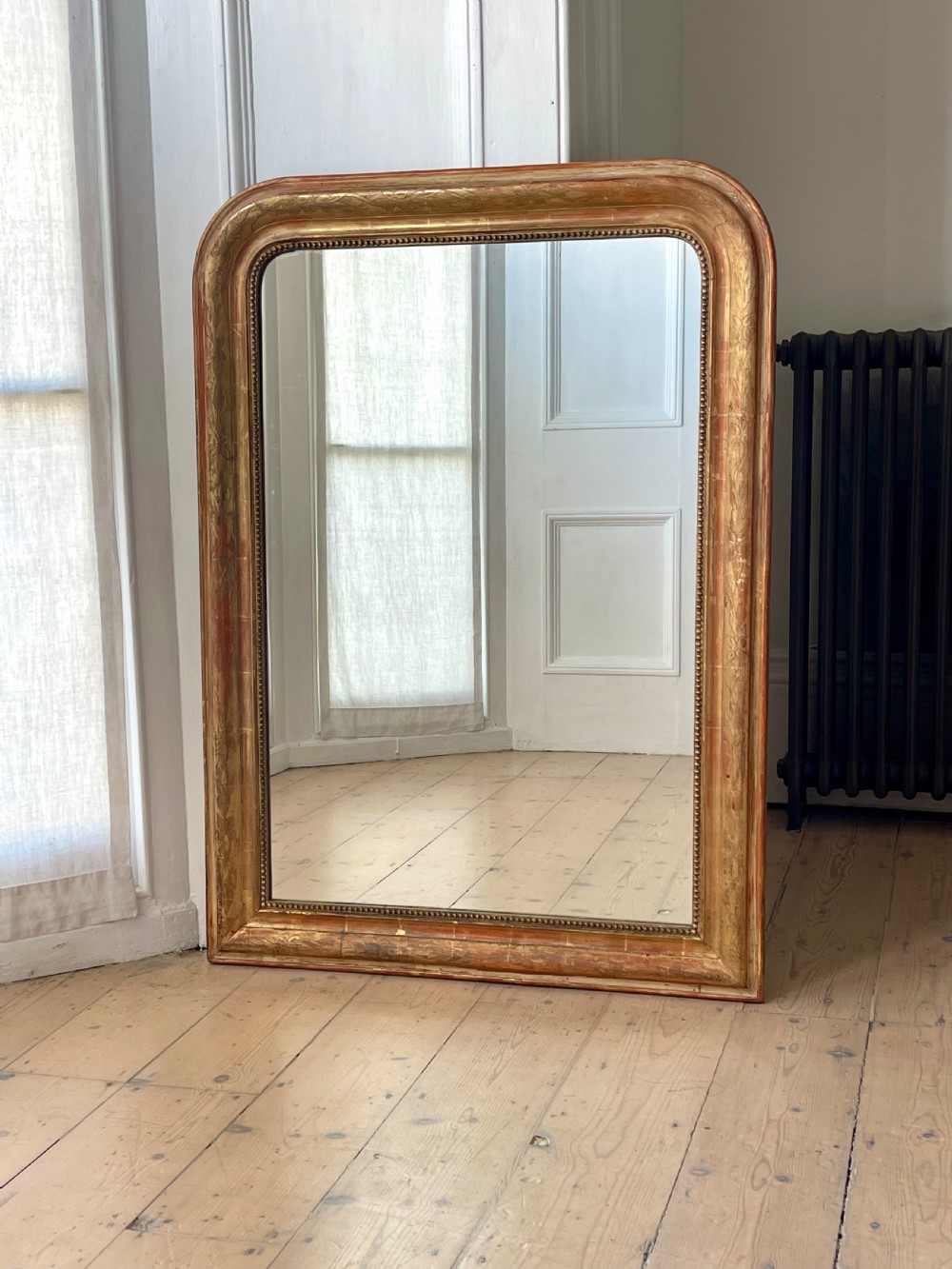 Antique French gilt Louis Philippe mirror. View III