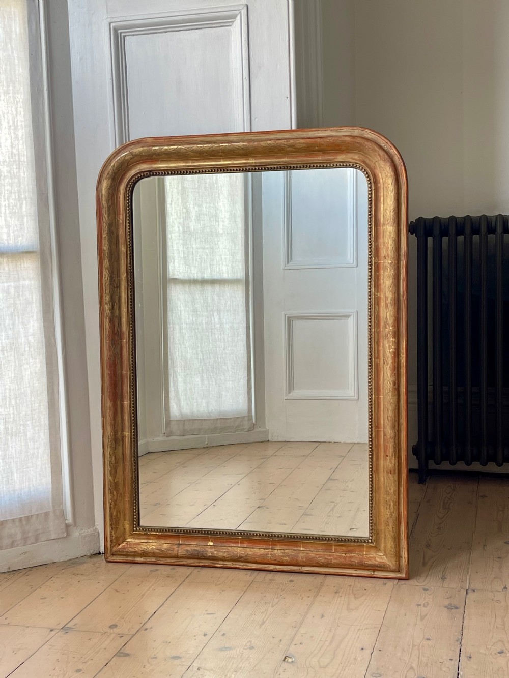 Antique French gilt Louis Philippe mirror. View IV