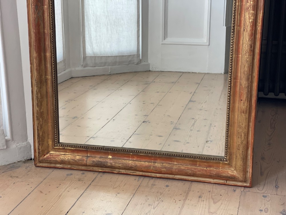 Antique French gilt Louis Philippe mirror. View VI