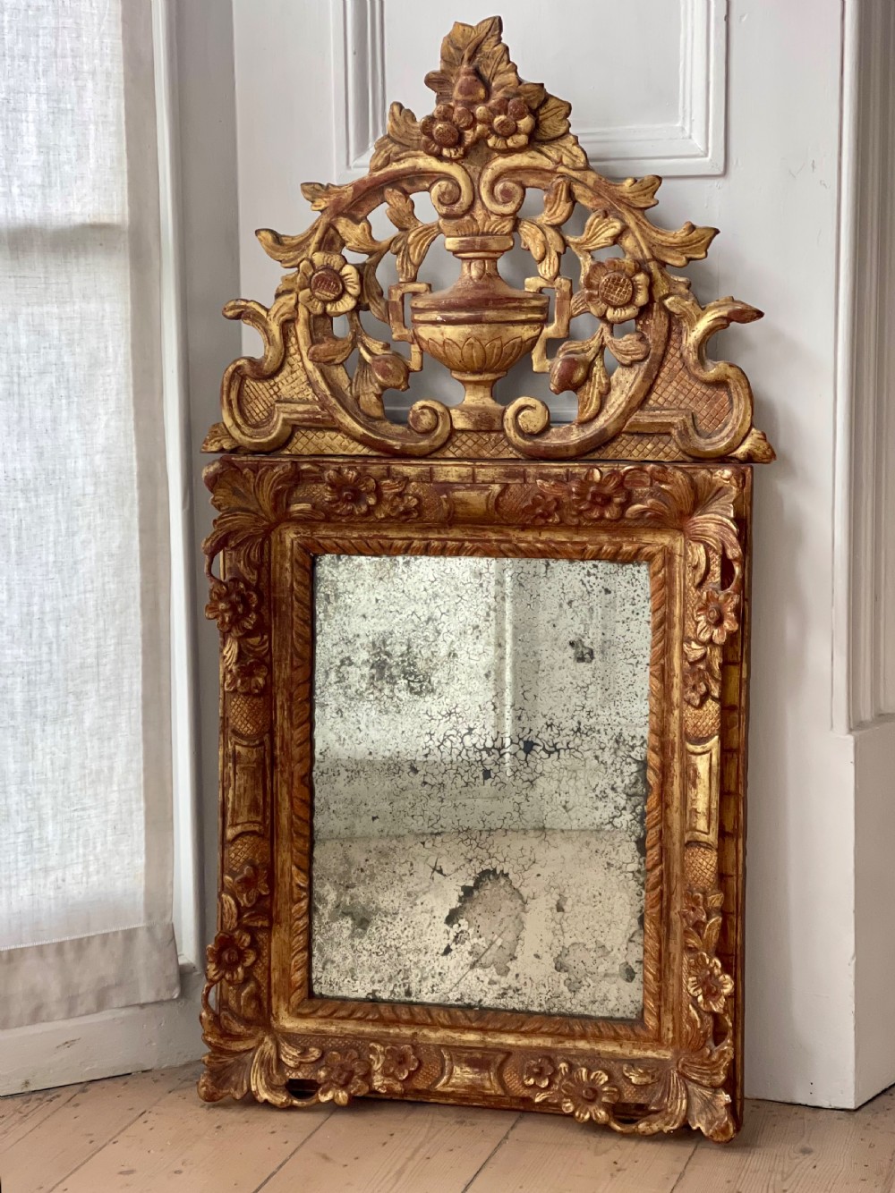 18th century French gilt marriage mirror 