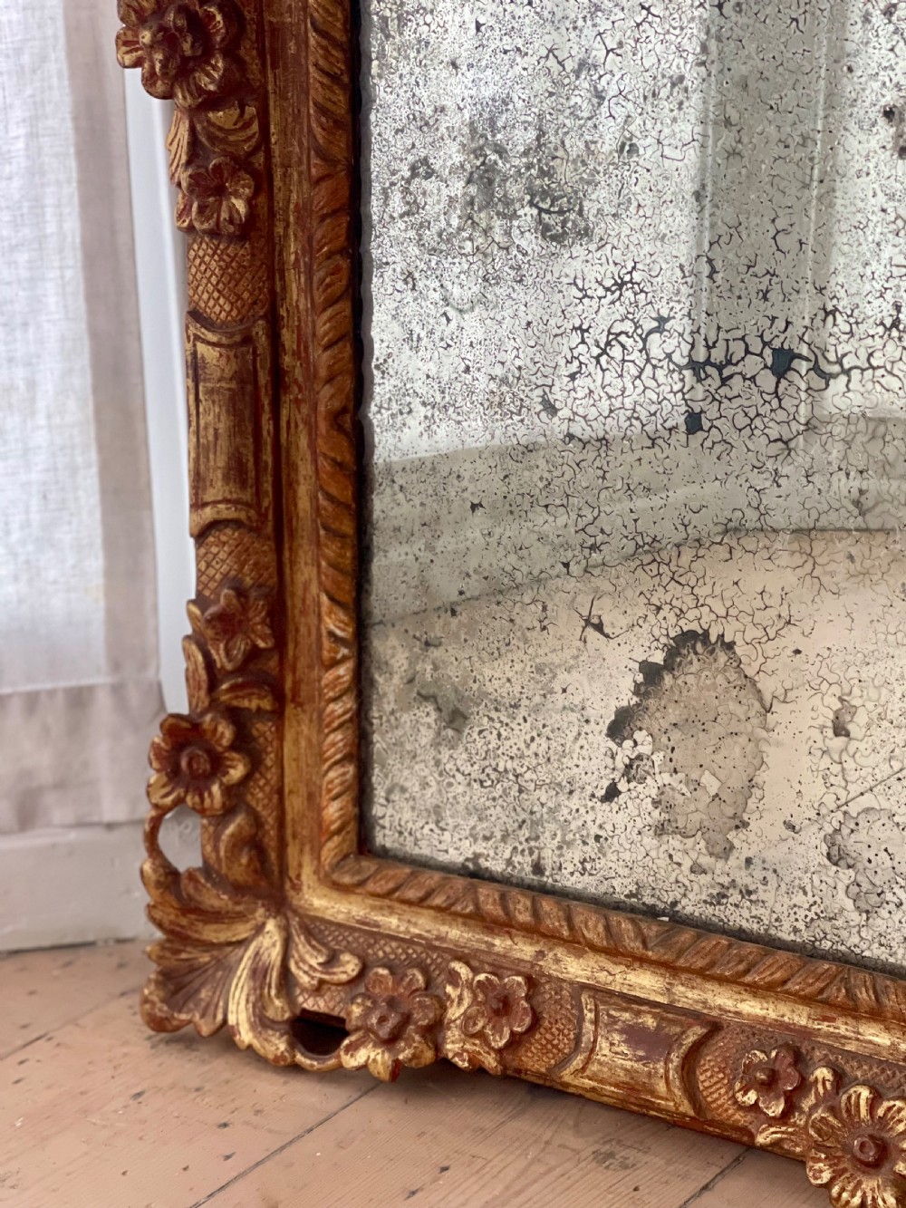 18th century French gilt marriage mirror  View III