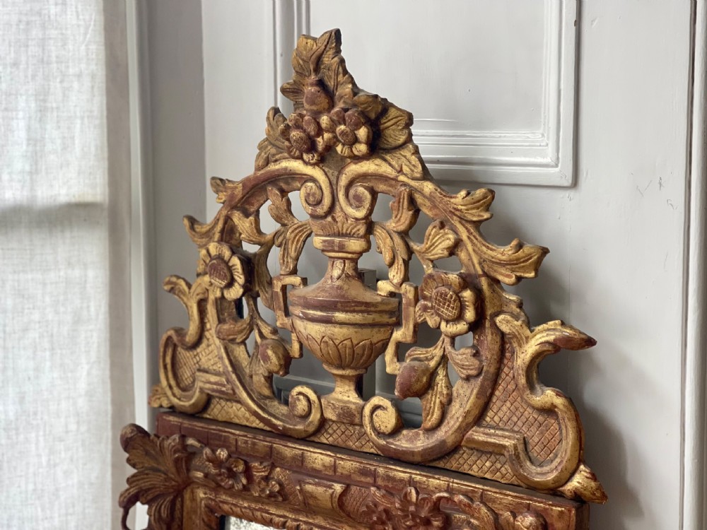 18th century French gilt marriage mirror  View V