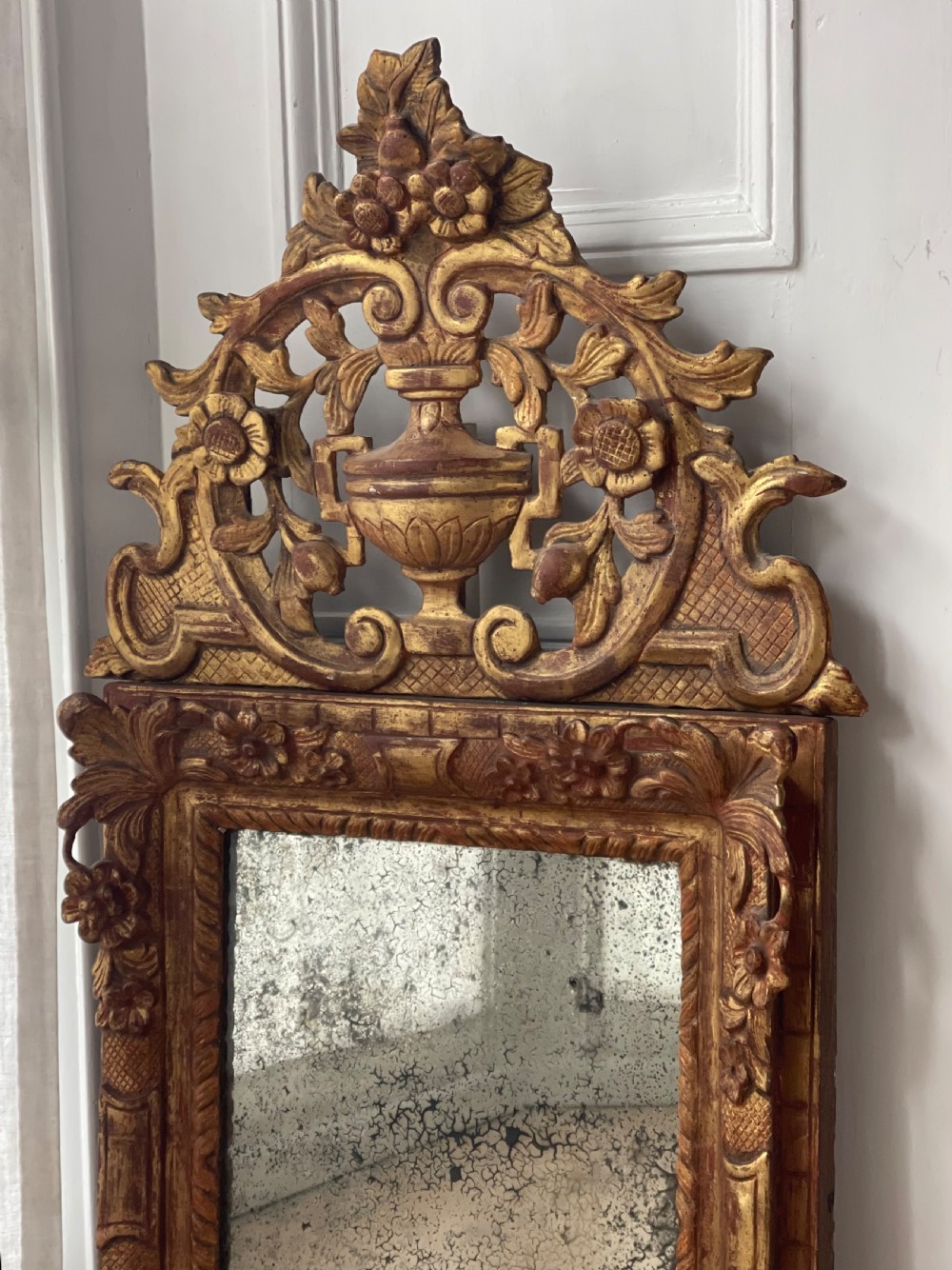 18th century French gilt marriage mirror  View VI