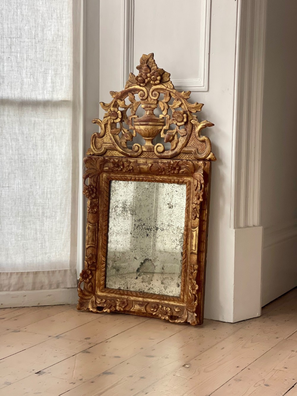 18th century French gilt marriage mirror  View IX