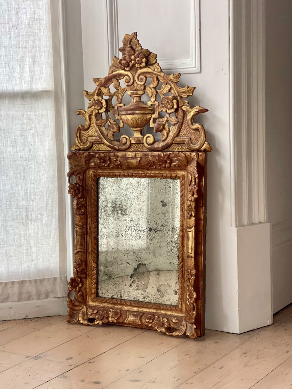 18th century French gilt marriage mirror  View X