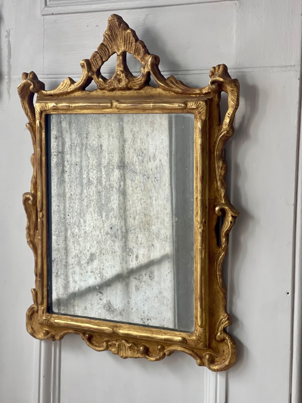18th century French giltwood mirror - mercury glass