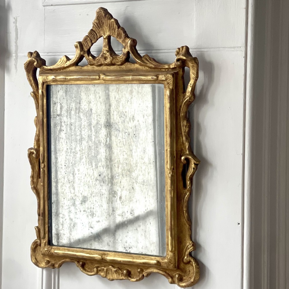 18th century French giltwood mirror - mercury glass View III