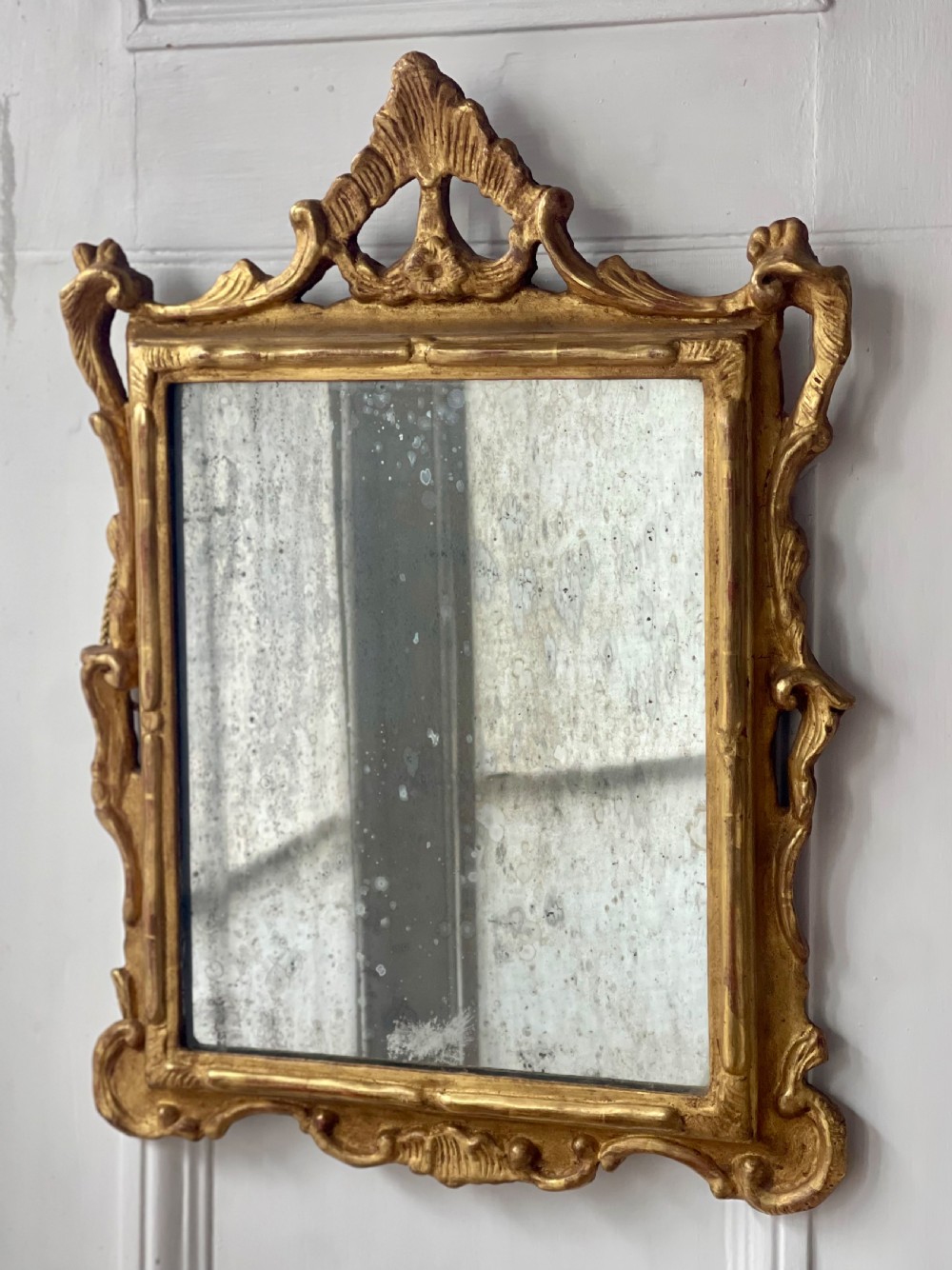 18th century French giltwood mirror - mercury glass View V