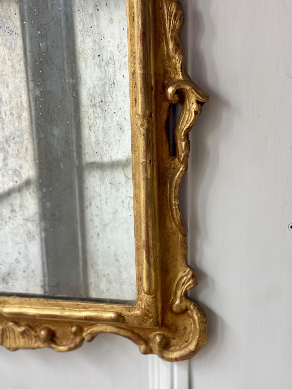 18th century French giltwood mirror - mercury glass View X
