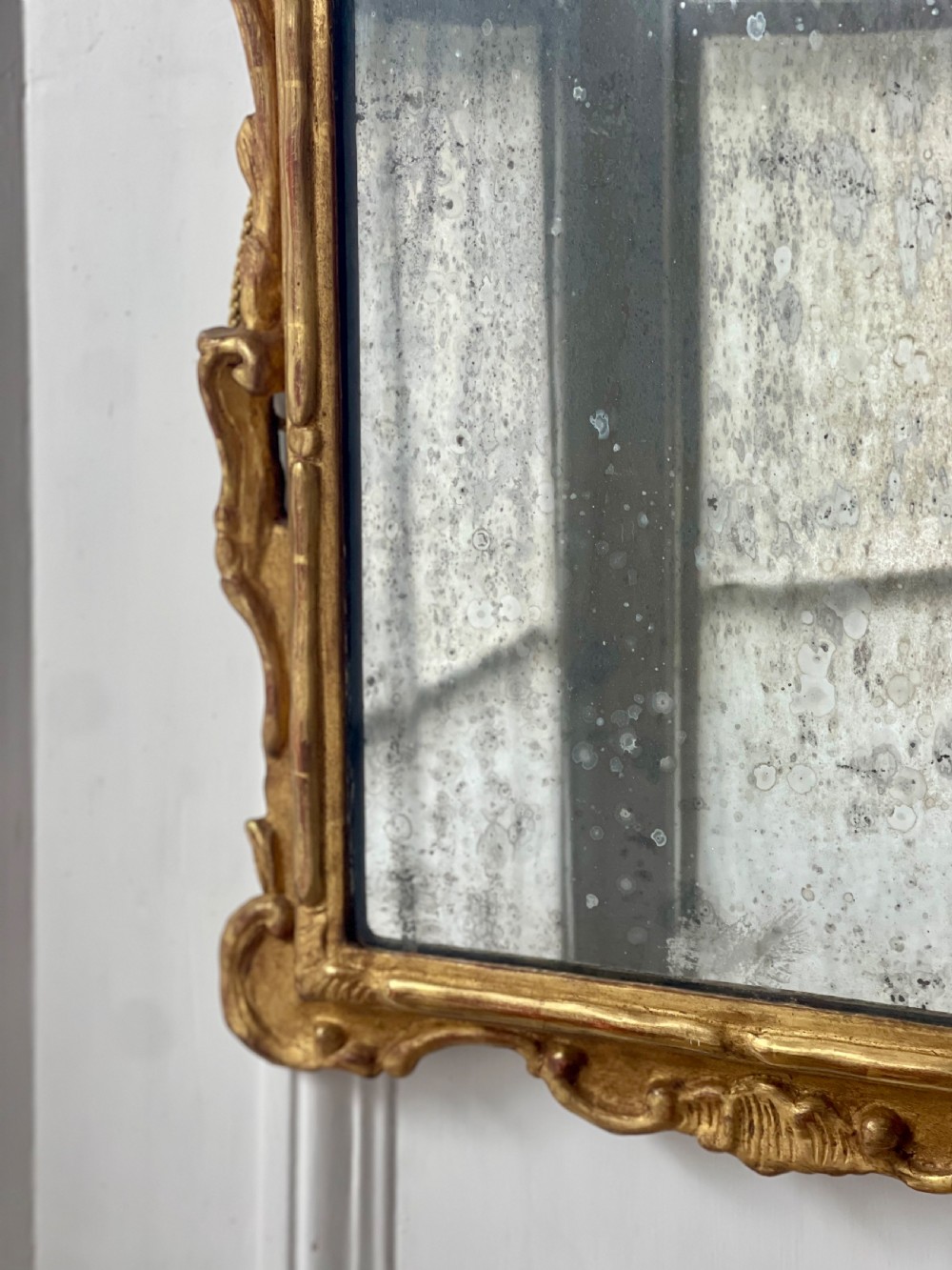 18th century French giltwood mirror - mercury glass View XI