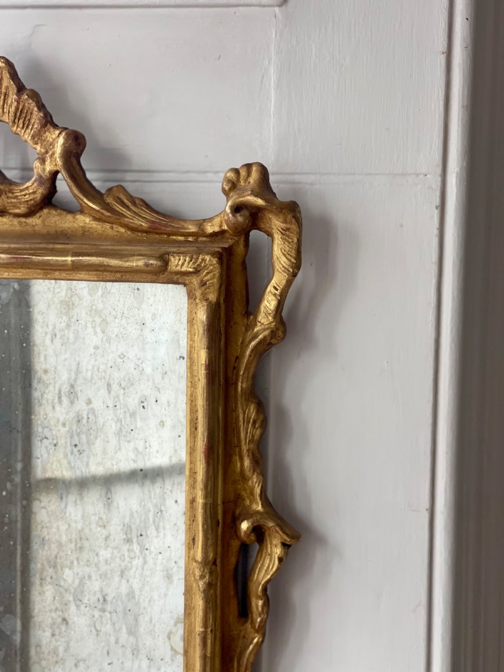 18th century French giltwood mirror - mercury glass View XII