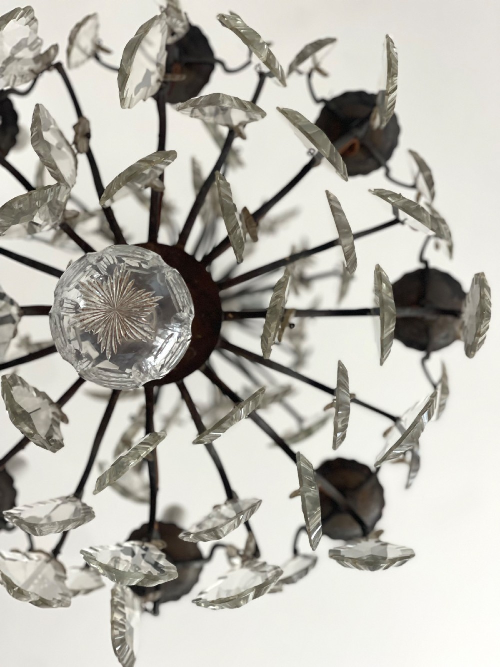 Large antique French crystal chandelier View IV