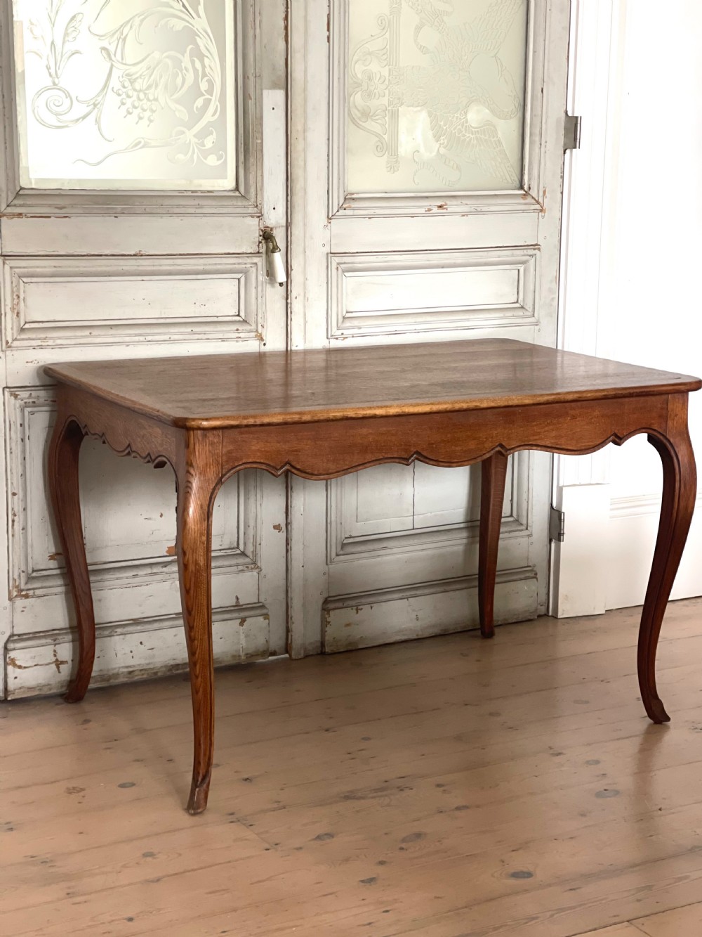 Antique French oak Louis XV table View III