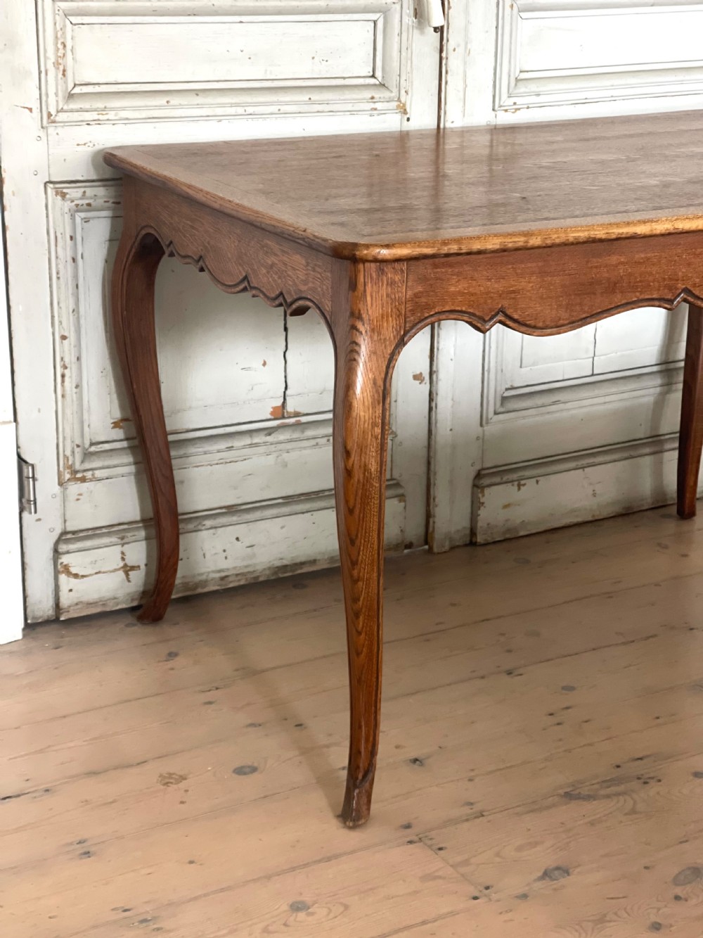 Antique French oak Louis XV table View V