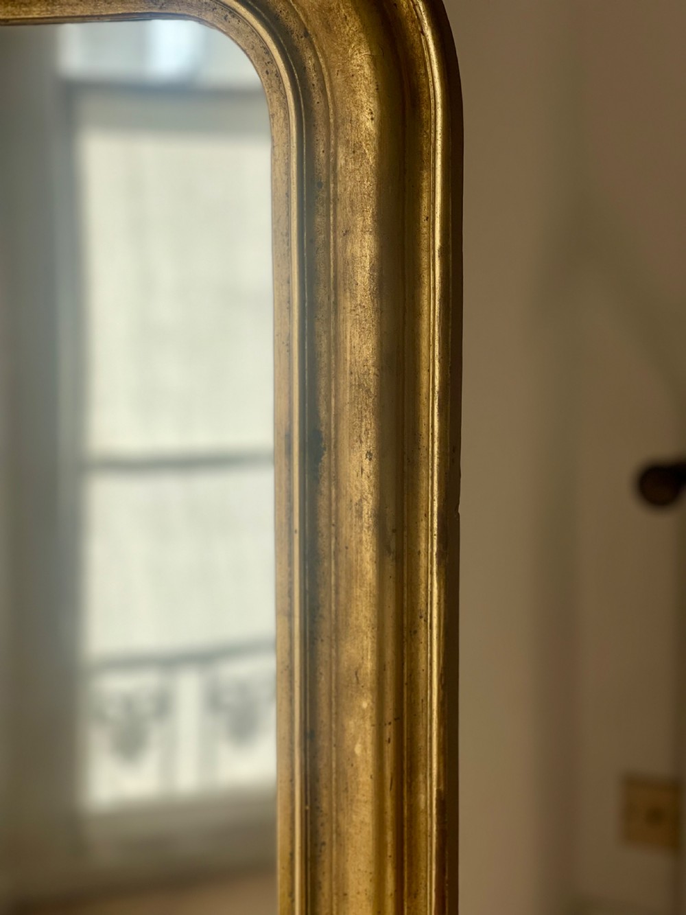 Large antique French gilt mirror c1800 - mercury glass View V
