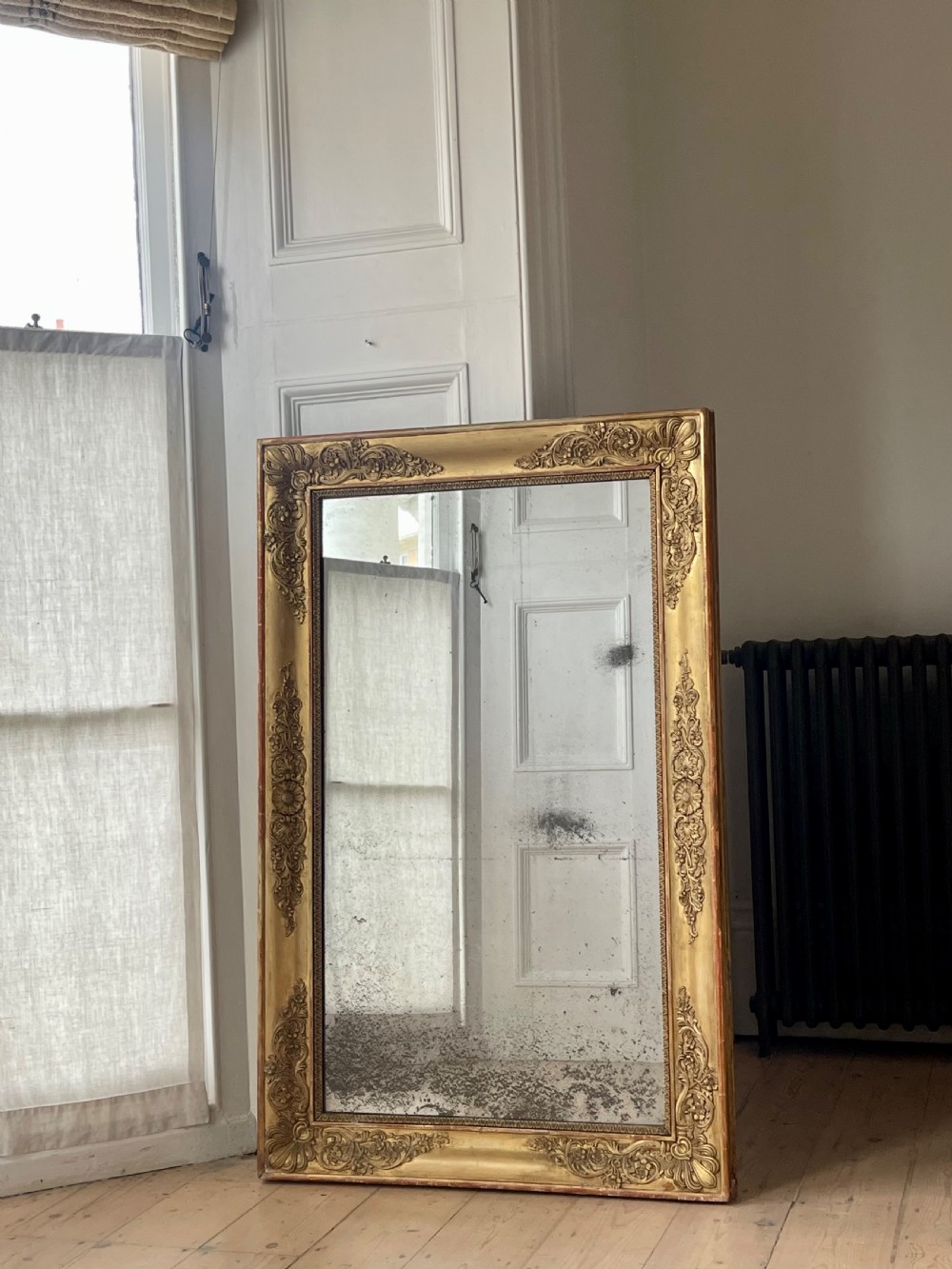  Antique French gilt mirror - foxed mercury glass