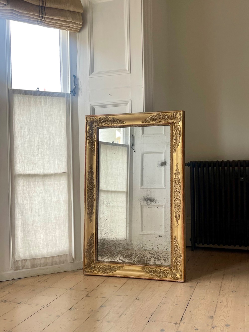  Antique French gilt mirror - foxed mercury glass View III