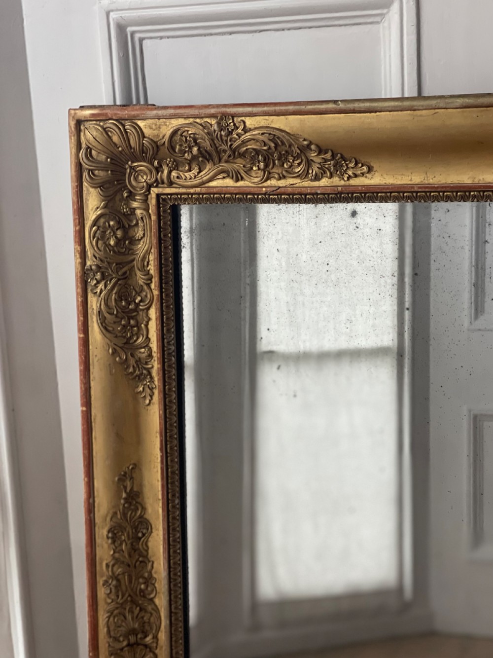  Antique French gilt mirror - foxed mercury glass View VI