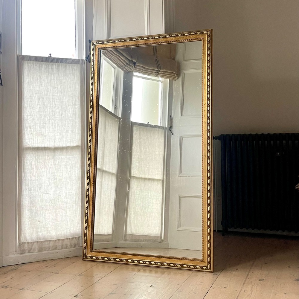 Large antique French gilt rectangular mirror