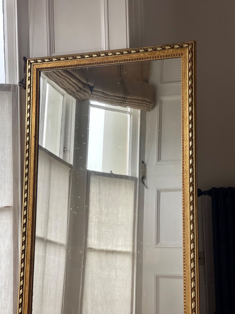Large antique French gilt rectangular mirror View III