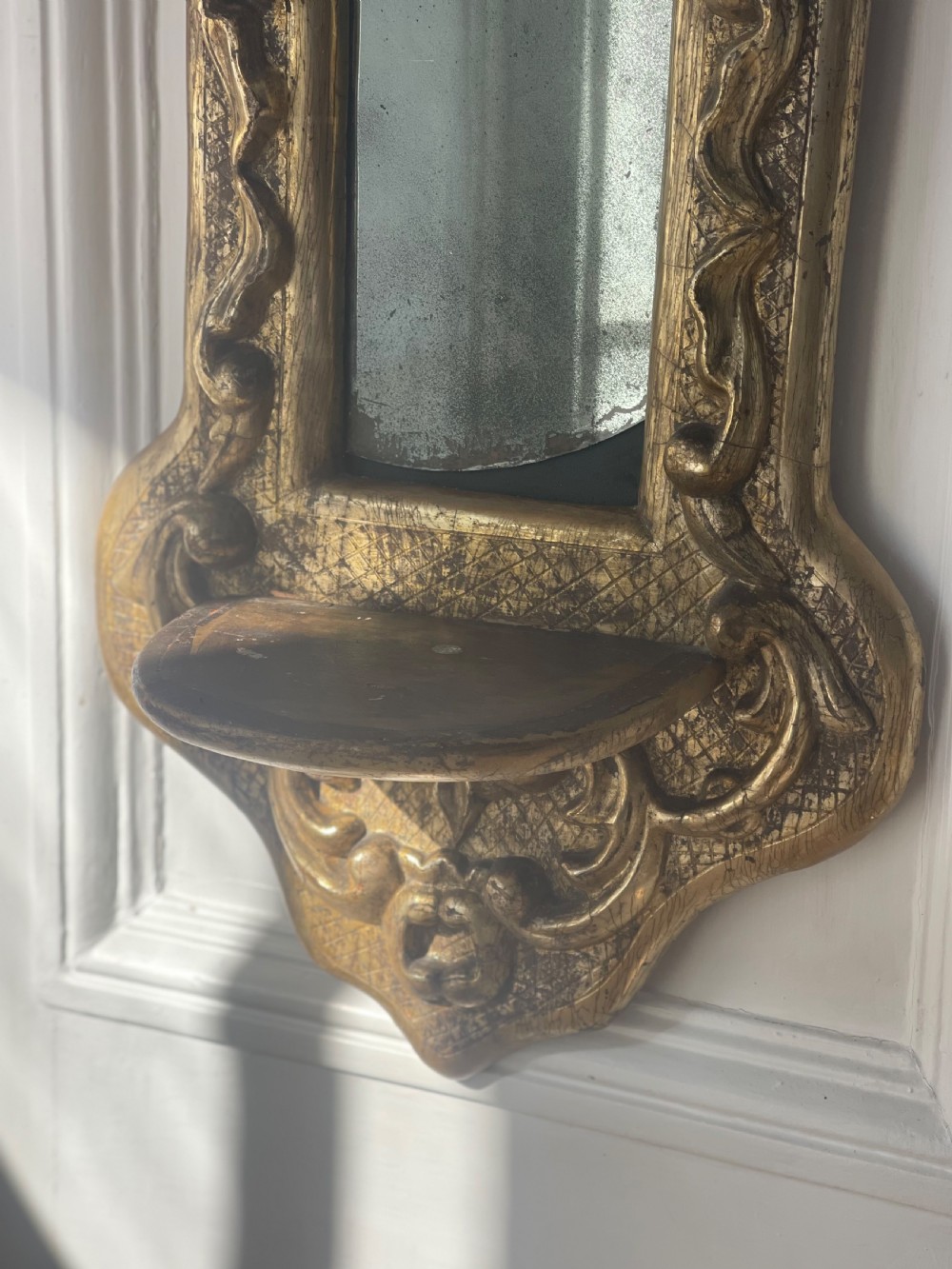 Pair of 18th century French gilt wood mirrors/girondelles View III