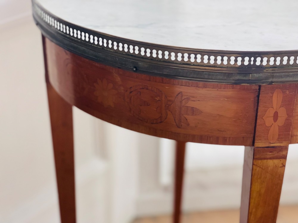 Antique French round marble table View V
