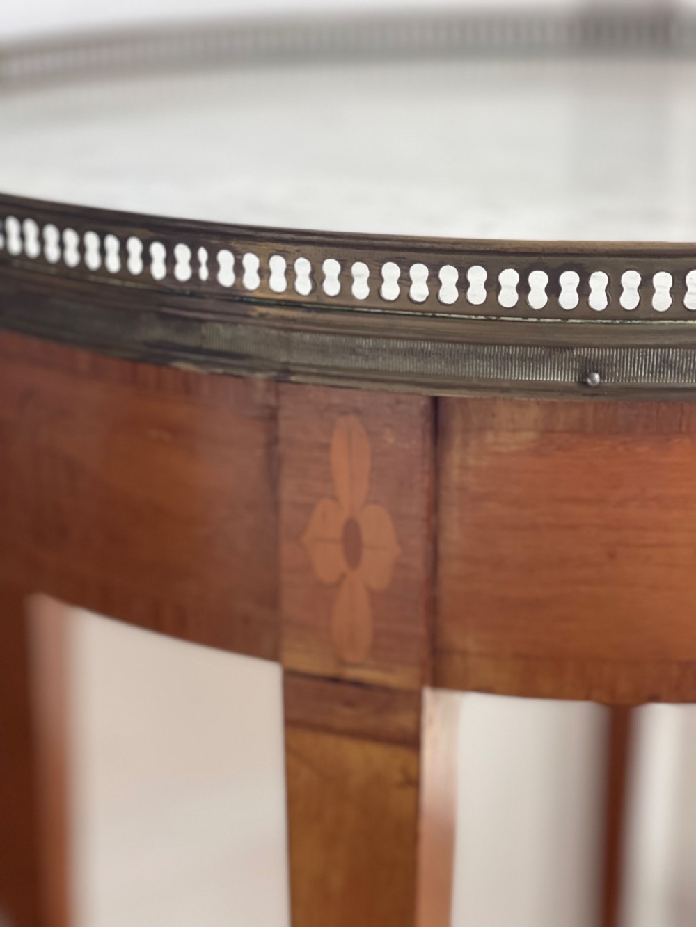 Antique French round marble table View VI