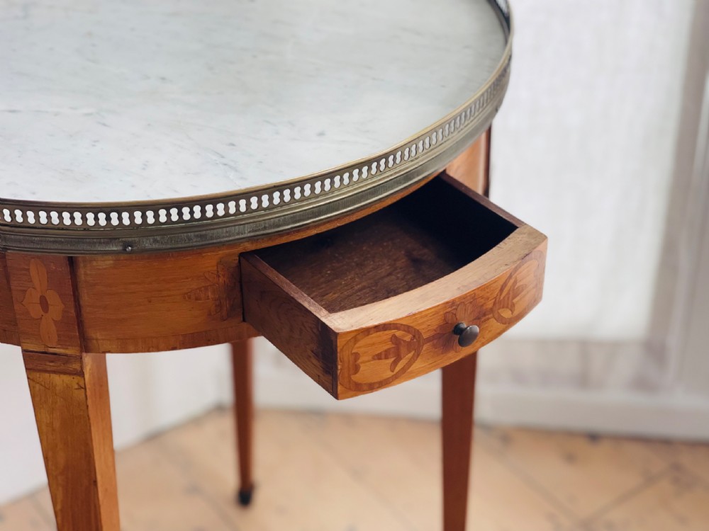 Antique French round marble table View VII